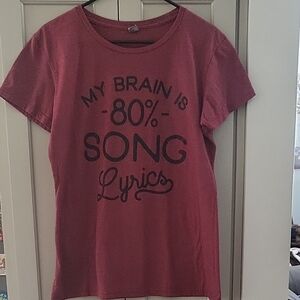 Women's "My Brain Is 80% Song Lyrics" Tee
